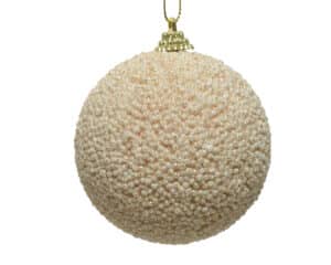Pearl Coloured Bauble With Glittering Beads