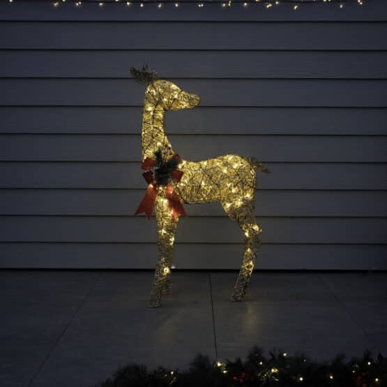 Gold Glitter Reindeer With 70 Warm White - 3D Christmas Figures - Christmasland