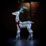 125cm Iridescent Reindeer Family with 200 White Lights - Image closeup - Christmas Decor - Christmasland