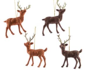 Hanging Plastic Reindeers With Glitter
