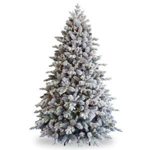 7.5ft Feel Real Frosted Dorchester Pine Pre-Lit Artificial Christmas Tree