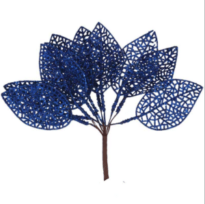Blue Glitter Leaf Pick