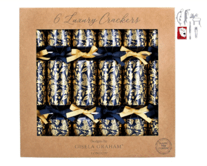 Christmas Crackers - Blue Gold Floral Design
