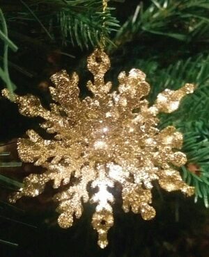 Gold Glitter Snowflake - Christmas Tree Decor