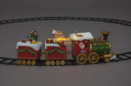 Battery Operated LED Moving Train Set - Christmas Decoration - Christmasland