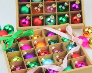 Multicolour Glass Bauble Box - Christmas Tree Decor