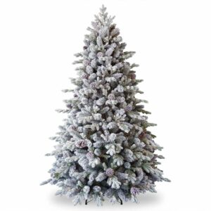 9ft Feel Real Frosted Dorchester Pine Pre-Lit Artificial Christmas Tree