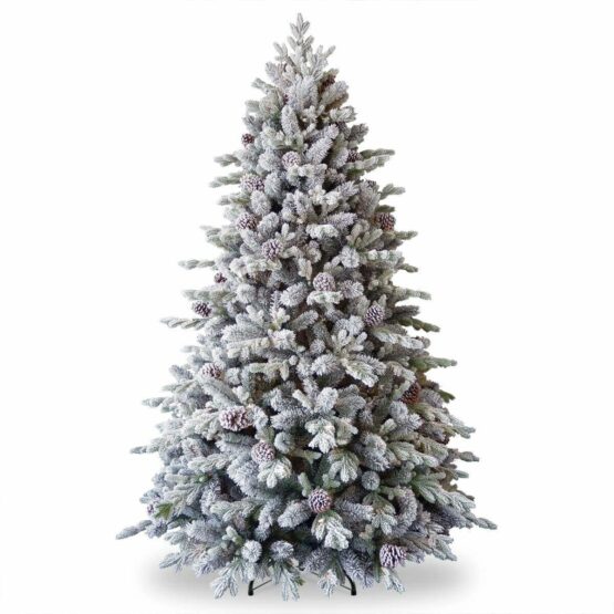 9ft Feel Real Frosted Dorchester Pine Pre-Lit Artificial Christmas Tree for sale in Dublin, near dundrum at Christmasland.ie