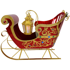 LED Metal Santa Sleigh