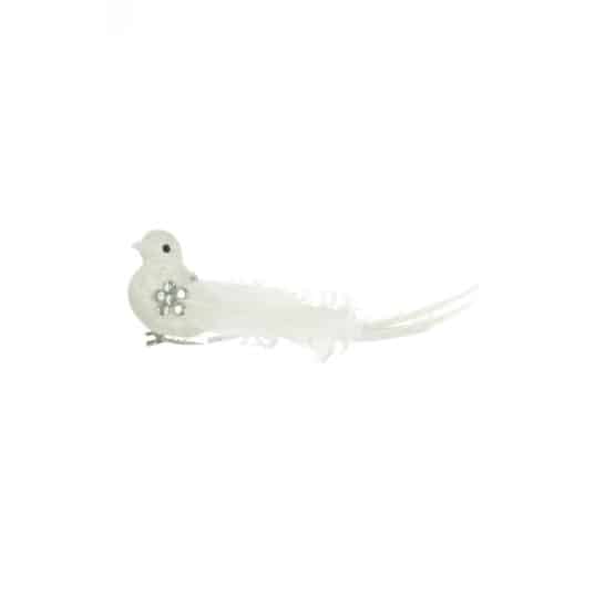 Jewelled Clip Bird with Feathers - Christmas Decor Items - Christmasland.ie