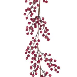 5ft Bright Red Berry Christmas Garland