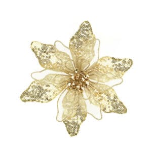 Sequin and Chiffon Poinsettia Clip