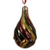 Shimmering Glass Ornament with Pine Green, Light Gold, and Oxblood Curl - Christmas Decorations