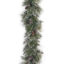 9ft Glittery Bristle Pine Garland with White Tipped Cones