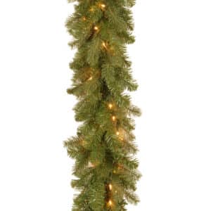 9ft Bayberry Spruce Pre-Lit Garland with 70 Warm White LED Lights