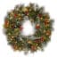 36 Wintry Pine Wreath with Cones Red Berries Snowflakes 150 LED Warm White Lights