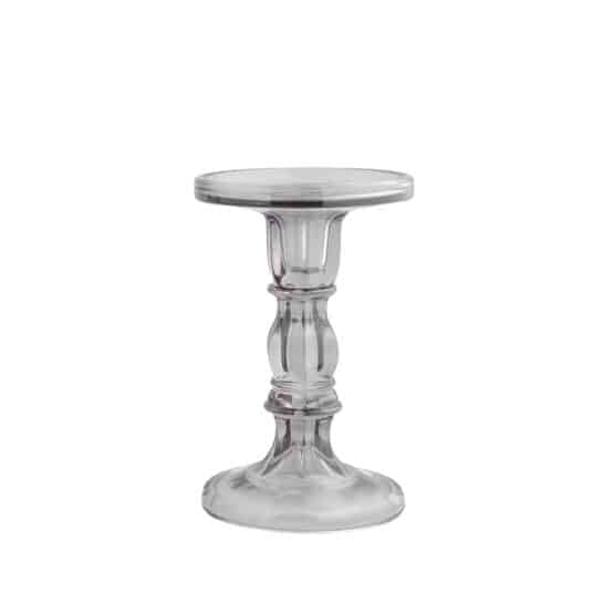Laval Grey Glass Candle Holder 13cm