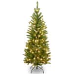Elegant 7ft Kingswood Fir Pencil Slim Christmas Tree - Pre-Lit with 300 Warm White LED Lights