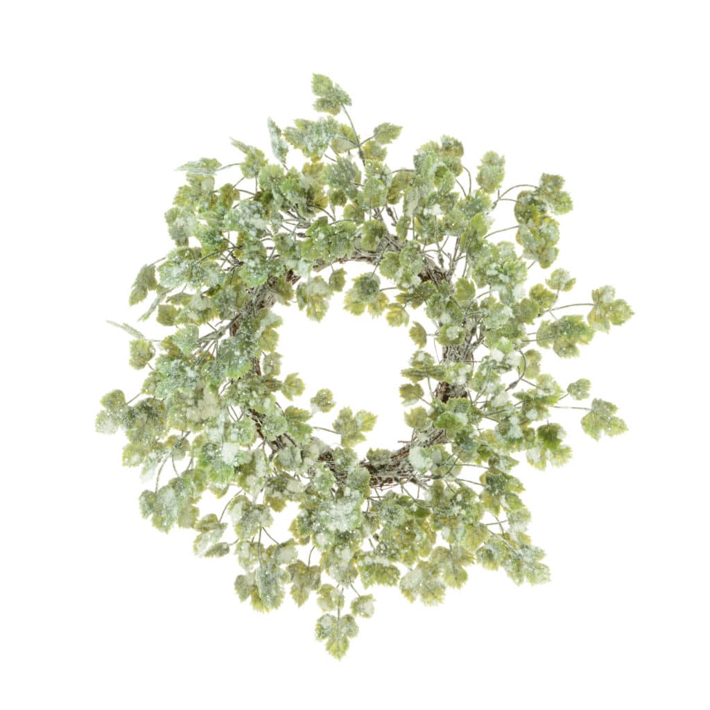 50cm Snowy Grape Leaf Wreath Christmas Wreaths Christmasland