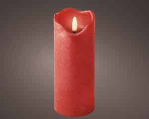 Red LED Wax Candle With Wavy Top