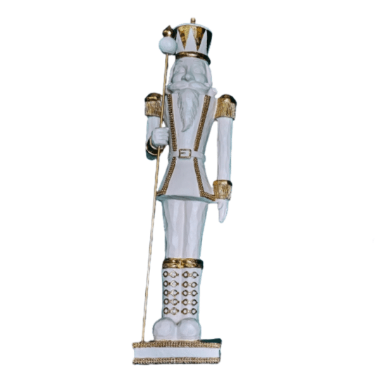 90cm White and Gold Magnesia Nutcracker