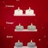 Set of 2 battery operated LED tealight candles with 3d warm white flame in diffrent colours