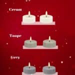 Set of 2 battery operated LED tealight candles with 3d warm white flame in diffrent colours