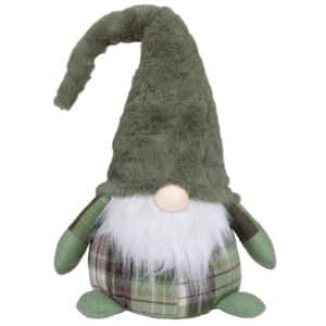 Sitting Gnome Green grey tweed
