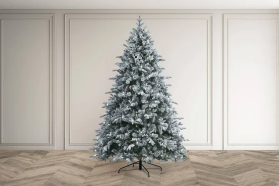 7.5ft Snowy Boston Fir Pre-Lit Xmas Tree for sale from Christmasland, Dublin, Ireland