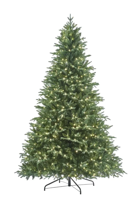 9ft St Moritz Fir Artificial Christmas Tree with warm white lights for sale from Christmasland.