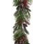 X49782GR-RED_ Decorated 6ft unlit garland with mixed foliage, berries, pinecones realistic looking garland sale at Christmasland.ie. Dublin, Ireland