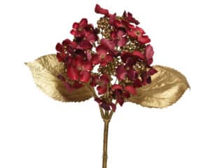 67cm Oxblood red Hydrangea Polyester Stem
