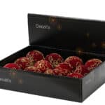 10cm full box red velvet christmas decoration bauble, christmas decoration. Sale now live in Christmasland.ie, 2 goatstown, Dublin, Ireland. Or buy Online now. Best price.