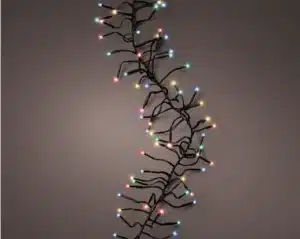 1512 LED Twinkle Cluster Multicolour Christmas Lights Green Cable