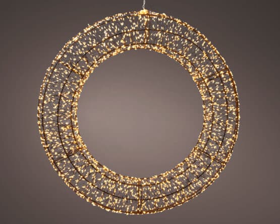 Classic Warm Christmas Lights In A Light Deluxe Wreath Metal Frame - Pre-Lit Wreaths. for sale at Christmasland, 2 goatstown, Dublin, Ireland