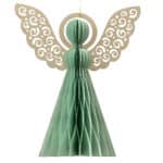 15cm mint green Paper angel magnet closure, sustainable product, environment friendly for sale in Christmasland.ie. Visit us Christmasland showroom at 2 goatstown, Dublinl Ireland.