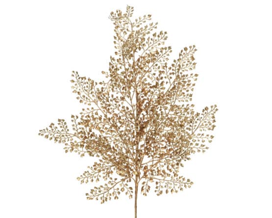 68cm Melrose gold Christmas spray with gold stem for sale in Christmasland.ie. Visit us Christmasland showroom at 2 goatstown, Dublinl Ireland.