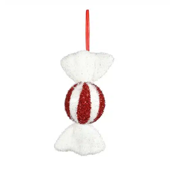 25 cm hanging sweet Christmas Decoration Red & White - Christmas Decorations For Sale Dublin