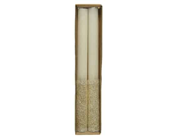 25cm Candle Wax - smooth With Metallic lacquer Finish with glitter for sale at Christmasland