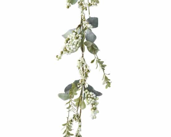 130cm Mixed leaf foam berry Decorative garland with gold stem for sale in Christmasland.ie. Visit us Christmasland showroom at 2 goatstown, Dublinl Ireland.