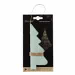 15cm mint green Paper artificial tree magnet closure, sustainable product, environment friendly for sale in Christmasland.ie. Visit us Christmasland showroom at 2 goatstown, Dublinl Ireland.
