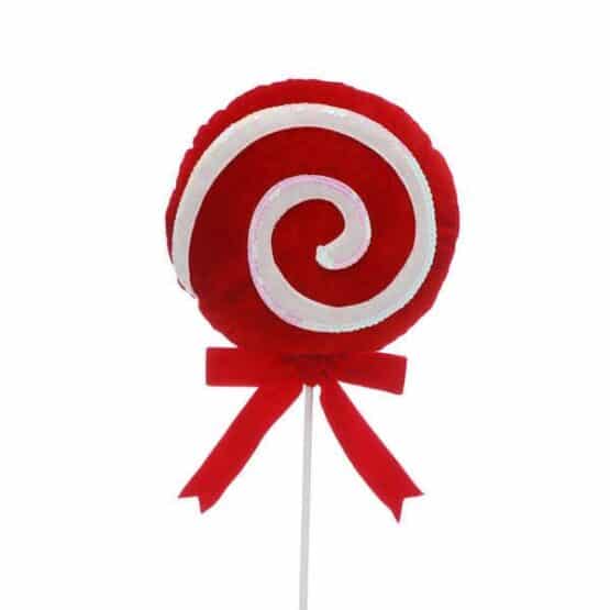 40cm Candy Cane fabric-swirl-Lollipop wth ribbon- Christmas Decorations For Sale Dublin