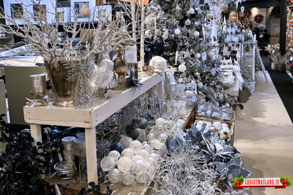 Winter White Decoration, Ornaments, for sale at Christmasland shop Dublin Ireland. Christmas Tree and Home Decor.