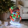 Infinity Lights - Snowman figure on wooden log with 387 LED Christmas lights - Christmasland Ireland