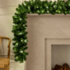 9ft Evergreen Pre-Lit Garland with 100 Warm White LED Lights - Christmas Garlands for Sale