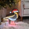 40cm Inifinity lights robin red boots on wooden base . Xmas window light Cork, Dublin City in Ireland. Buy from Christmasland.ie - Ireland's best christmas shop in Dublin