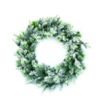 Buy 30 Inch Feel Real Snowy Stamford Wreath with 50 Warm White Led Lights from Christmastland Dublin Ireland