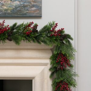 6ft Glinton Unlit Christmas Garland with Mixed Foliage