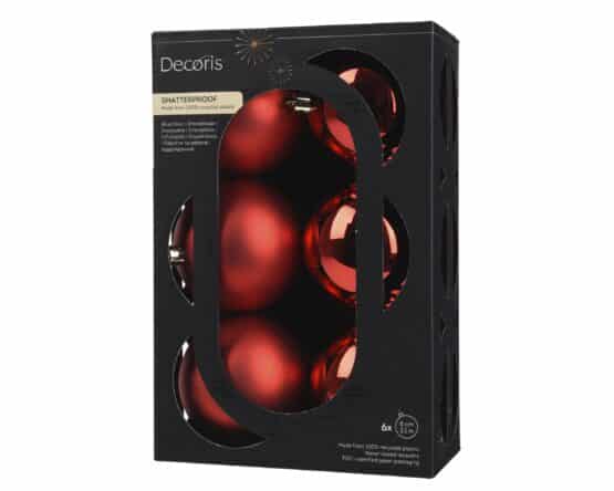 8cm Red Shatterproof buable set - Sustainable Christmas Decoration from Christmasland.ie