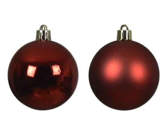 Browse & Buy 8cm Red Shatterproof bauble set - Sustainable Christmas Decoration from Christmasland.ie, Dublin , Ireland
